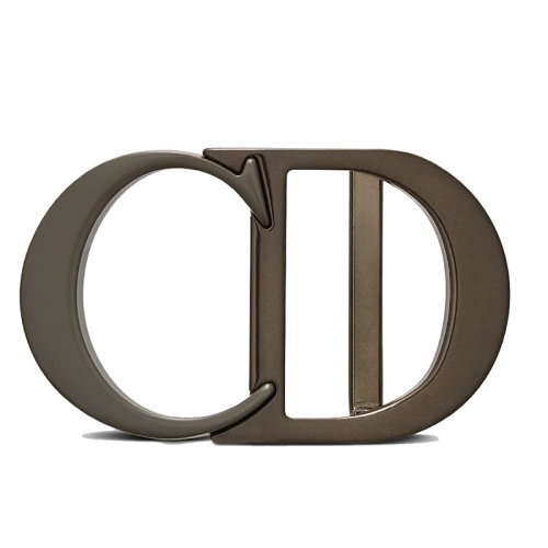 DIOR/迪奥新款 男士35毫米橄榄色哑光涂漆饰面黄铜和半透明效果苯胺饰面“CD ICON”腰带扣4912PRVAR_H620