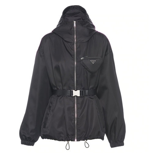PRADA/普拉达 女士黑色再生尼龙运动风兜帽式夹克291964_1WQ8_F0002_S_212