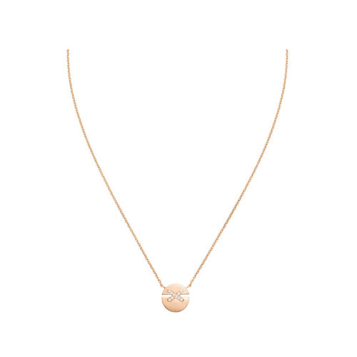 Chaumet/尚美 Jeux de Liens Harmony系列 女士小号18k金玫瑰金吊坠切割钻石项链084218