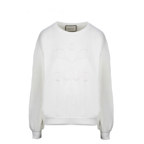 GUCCI/古驰 女装 品牌字母LOGO 球拍 女士白色长袖圆领秋冬卫衣 562199XJA9X9200