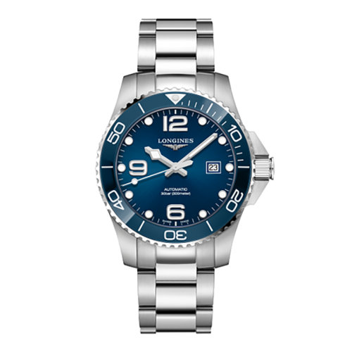 LONGINES/浪琴 康卡斯潜水系列 自动机械蓝盘不锈钢和陶瓷男表43毫米L3.782.4.96.6