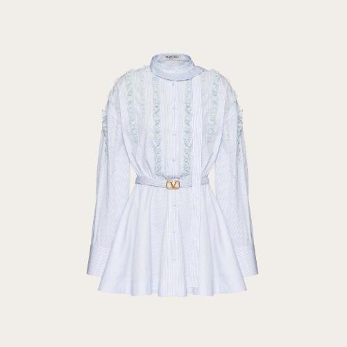  VALENTINO华伦天奴 22年秋冬 女士 连衣裙 ROBE BRODéE SKINNY STRIPE 1B3VA0E0794043