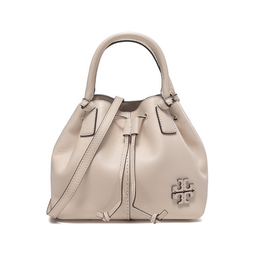 Tory Burch/汤丽柏琦女士MCGRAW系列皮革小号手提单肩斜挎包抽绳包水桶包 85119