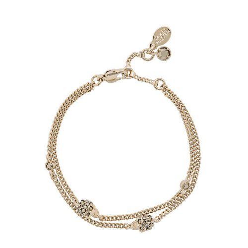 Alexander McQueen/亚历山大麦昆 女士 金色骷髅头时尚手链 553655J160K7285