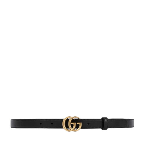 GUCCI/古驰 【宋祖儿同款】女士黑色牛皮优雅精致金色GG互扣式时尚休闲腰带皮带 409417-AP00T-1000