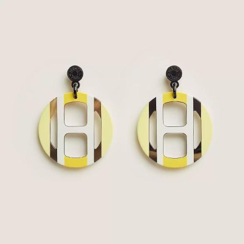  HERMES爱马仕 22年秋冬 女士 耳环 Boucles d%26s;oreilles H Equipe H057086FL08