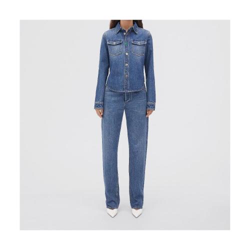  BV葆蝶家 22年秋冬 女士 长袖衬衫 chemise en denim delave moyen originale 716304V2EN04715