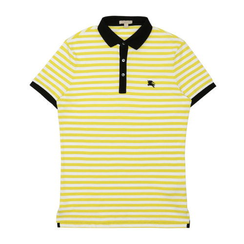 BURBERRY 博柏利 巴宝莉 女士 服装  翻领黄色条纹短袖POLO衫 女士短POLO