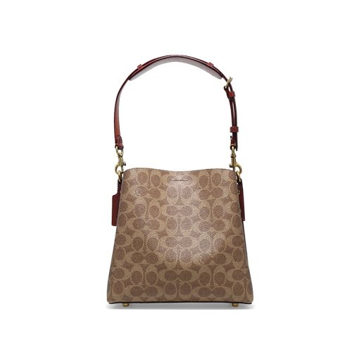 COACH 蔻驰 女士棕色敞口单肩可调节宽肩带水桶包C3890 B4NQ4 棕色