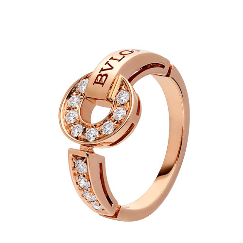 BVLGARI/宝格丽 BVLGARI BVLGARI系列 18K金玫瑰金镶钻石的戒指 346209