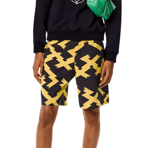 LOEWE/罗意威 22年春夏新款 男士黑色/黄色纯棉全覆盖印花短裤H664Y04X10-1108