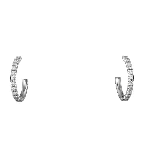 CARTIER/卡地亚 ETINCELLE系列 白金镶嵌钻石小号圈形耳环B8301226