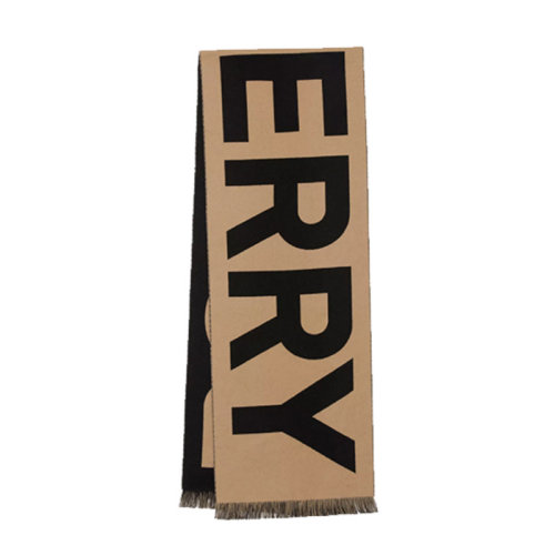 Burberry| 巴宝莉 大字母logo徽标羊毛提花围巾 卡其色