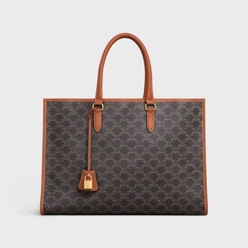  CELINE赛琳思琳 22年秋冬 女士 手提包 TRIOMPHE CANVAS标志印花和牛皮革横款CABAS手袋 197912