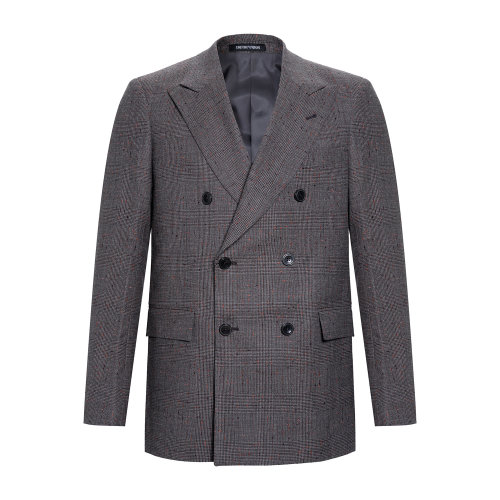 Emporio Armani 灰色 经典双排扣剑领套西   91VWAL-91533-461