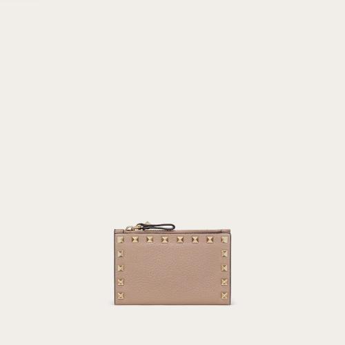 VALENTINO华伦天奴 22年春夏 女士 钱包 Porte-monnaie et porte-cartes Rockstud en veau 预定商品1-3周发货