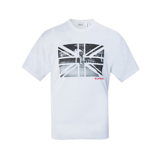 BURBERRY/博柏利  米字旗印花 有logo 女士短袖T恤 8016702  ah