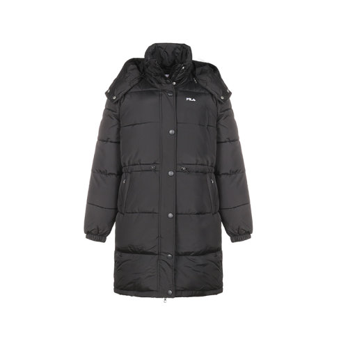 FILA/斐乐 女士聚酯纤维中长款连帽棉服外套 687934