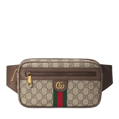 GUCCI/古驰 Ophidia男士米色帆布拼牛皮腰包 574796 97SIT 8747