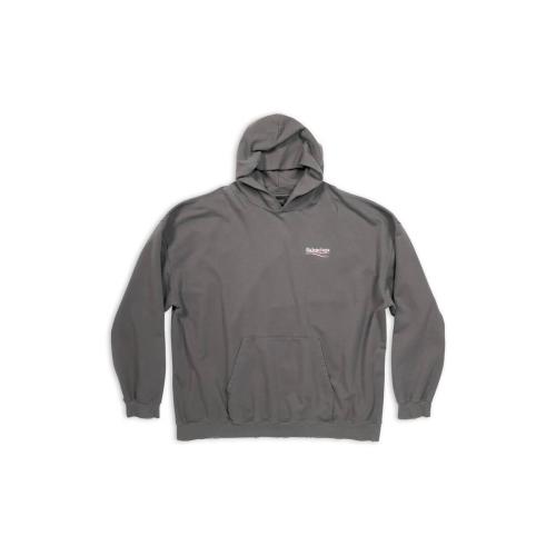  BALENCIAGA巴黎世家 22年秋冬 男士 卫衣 Mens Political Campaign Hoodie Large Fit in Grey