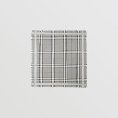  BURBERRY 22年秋冬 女士 格纹丝毛混纺大号方巾 80536081