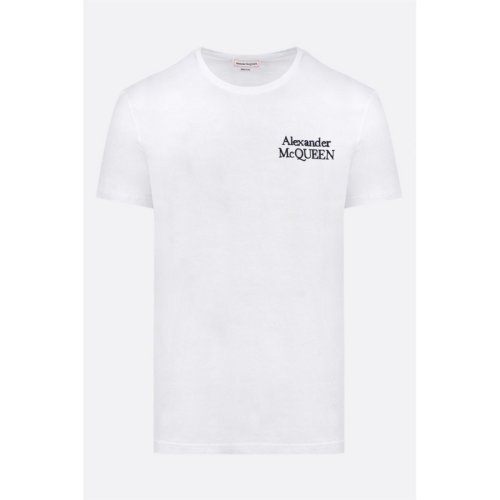  Alexander McQueen/亚历山大麦昆 男士黑色棉质短袖T恤 682868 QSX89 9000 PLFSX