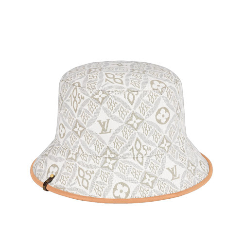 Louis Vuitton/路易威登 22年早春新款 1854系列 女士浅褐色老花纯棉渔夫帽M77440