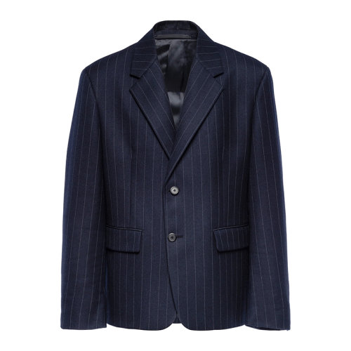 PRADA/普拉达  男士蓝色单排扣细条纹羊毛外套UGM169_1ZCX_F0008_S_212
