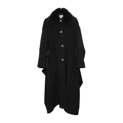 FENDI/芬迪  女装 女士黑色翻领时尚 女士大衣外套