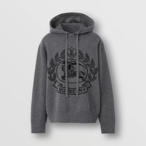  BURBERRY 22年秋冬 男士 马术骑士装饰羊毛提花宽松连帽衫 80636621