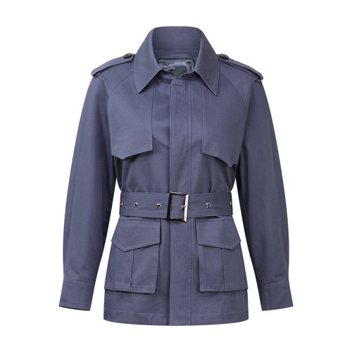 GeleiStory/GeleiStory  秋冬新款韩版风衣短收腰休闲工装夹克外套  女士风衣