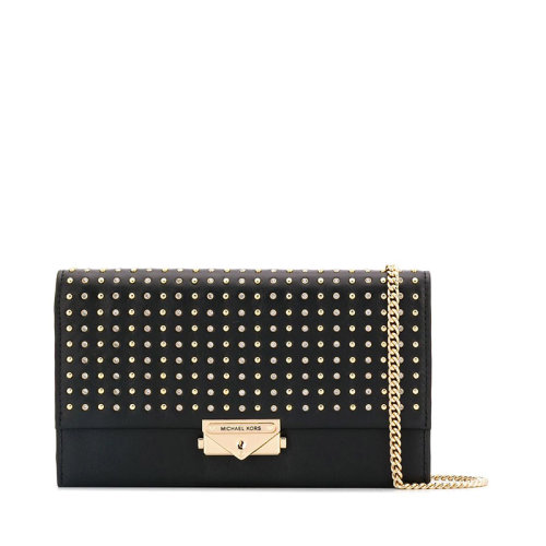 Michael Kors/迈克·科尔斯 MK CECE系列 皮革铆钉单肩斜挎包大号 女包 32H9G0EC7O黑色