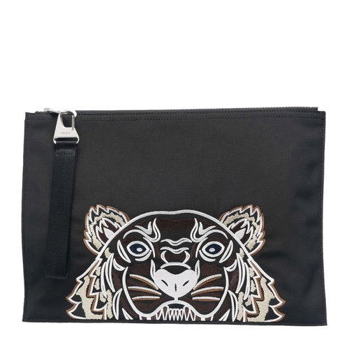 KENZO/高田贤三 男士聚酯纤维彩色虎头刺绣字母徽标装饰拉链开合时尚手拿包钱包男包 FA65PM302F20 多色可选