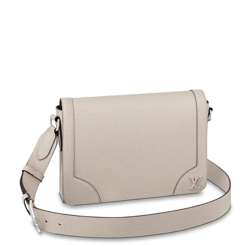 Louis Vuitton/路易威登 22春夏新款NEW FLAP系列 男士米色牛皮革银扣单肩斜跨邮差包M30813