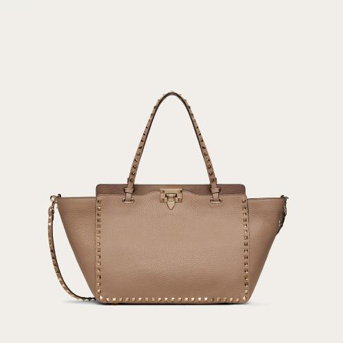  VALENTINO华伦天奴 22年秋冬 女士 手提包 Sac de taille moyenne Rockstud en veau graine 2W