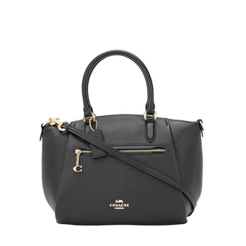 COACH/蔻驰  女士黑色皮质logo单肩手提包 79316_GDBLK