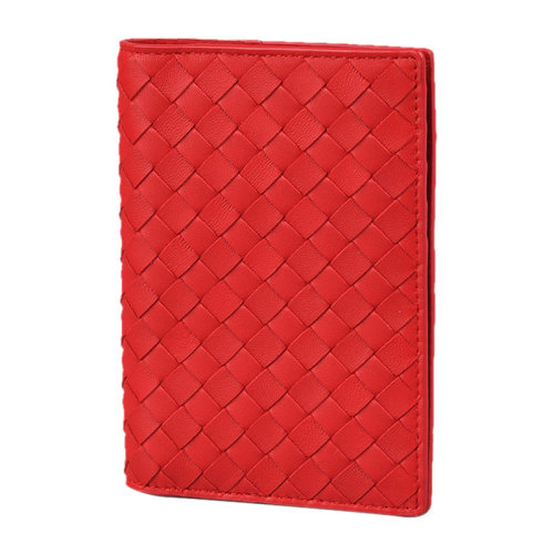 Bottega Veneta/葆蝶家 女士红色牛皮编织长款对折钱夹钱包手拿包女包 315054-V001N-6411