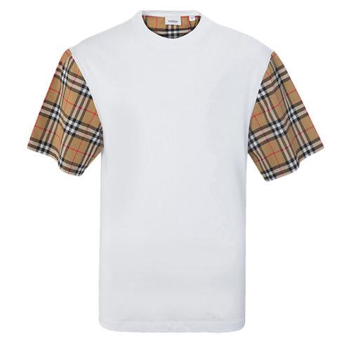 BURBERRY/博柏利 格纹拼接男士短袖T恤 ca