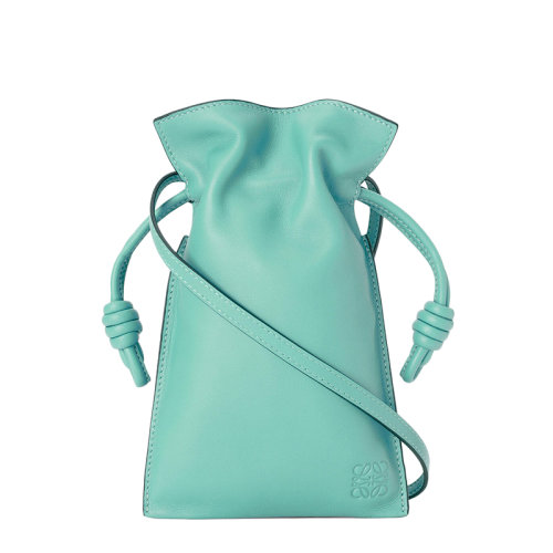 LOEWE/罗意威 22春夏新款Flamenco Pocket系列 女士薄荷色纳帕小牛皮单肩斜挎手机包0010642767