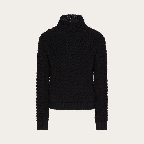  VALENTINO华伦天奴 22年秋冬 男士 针织衫 PULL a COL MONTANT TRICOTé EN LAINE 1V0KC23F8WD