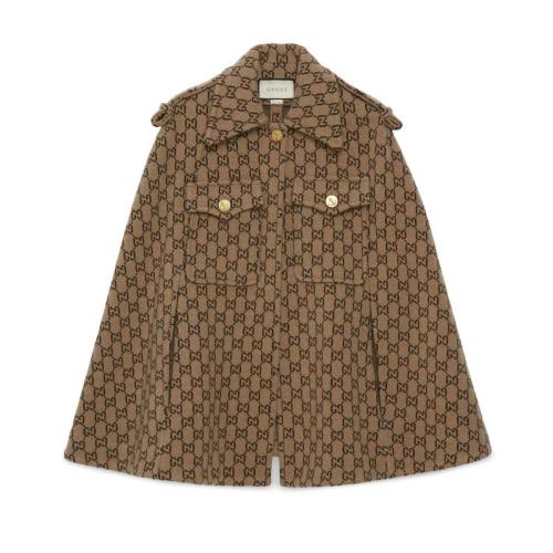  GUCCI古驰 22年秋冬 女士 GG羊毛斗篷 610488 XKA5U 9751