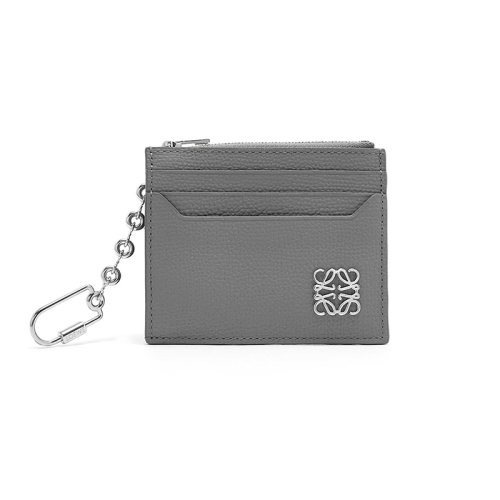 LOEWE/罗意威 22新款 女士沥青灰色鹅卵石纹牛皮革徽标扣方形链条硬币卡片包C821R89X01-1640