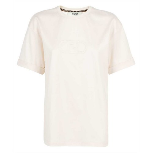  FENDI/芬迪 女士黄色棉质短袖T恤 FS7375 AJ0Q F1FLE PLFSX