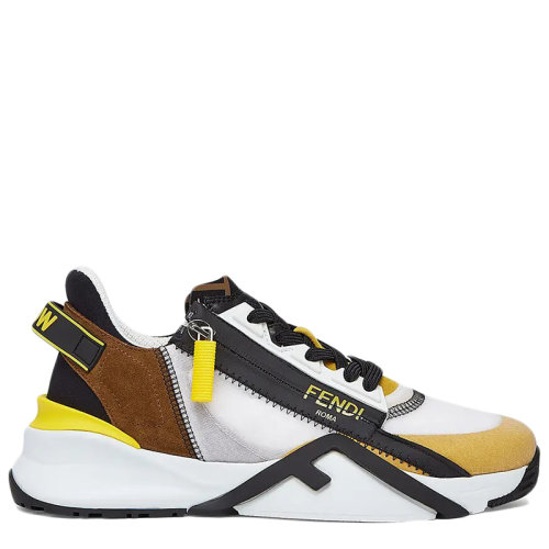 FENDI/芬迪 女士拼色绒面革和尼龙运动鞋8E8035AD7VF1C2F