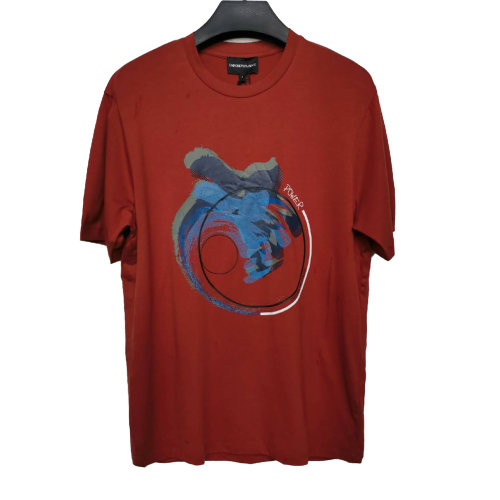 Emporio Armani/安普里奥阿玛尼男士短袖T恤棕红色