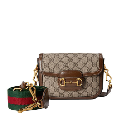 GUCCI/古驰 Gucci 马衔扣1955系列迷你帆布/配皮手袋（配可拆卸双肩带） 658574 HUHHG