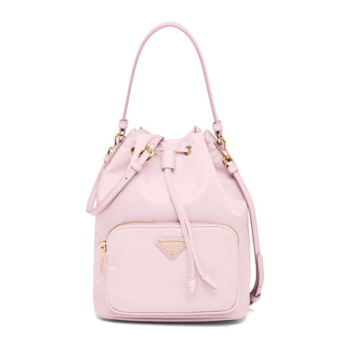 PRADA/普拉达 女士粉色再生尼龙徽标印花单肩包手提包女包 1BH038-RV44-F0E18