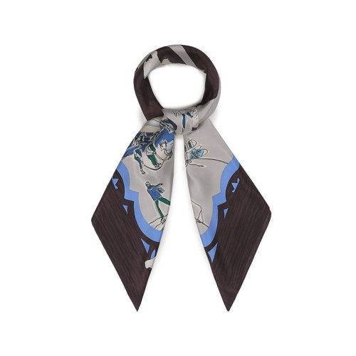 Tory Burch/汤丽柏琦 女士桑蚕丝TORY'S CHALET方巾丝巾围巾滑雪场景印花 86433