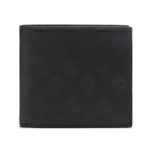 Alexander McQueen/亚历山大麦昆 【22春夏新款】 男士皮革短款钱包钱夹骷髅头图案 602137 1AAAN