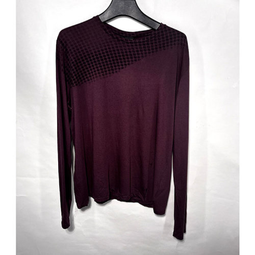 Emporio Armani/安普里奥阿玛尼 酒红色男士长袖T恤